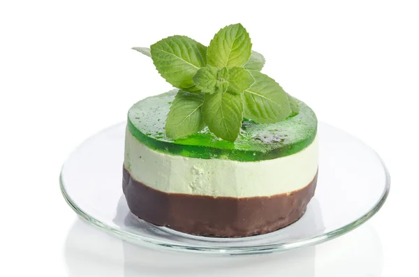 Cake with mint isolated on white background — Stock Photo, Image