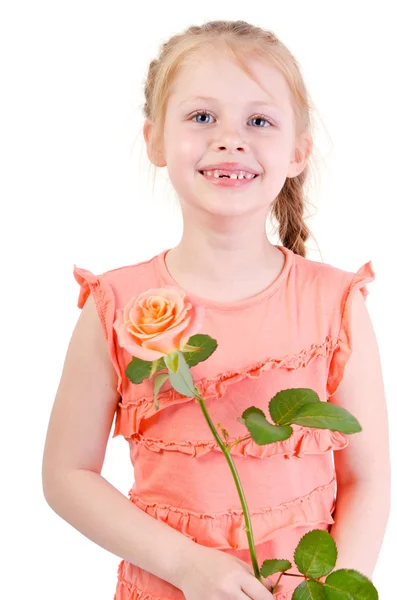 Retrato de chica de belleza con flor — Foto de Stock