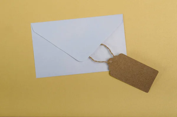 Colagem Minimalista Natal Envelope Branco Etiqueta Cinza Decoração Ano Novo — Fotografia de Stock