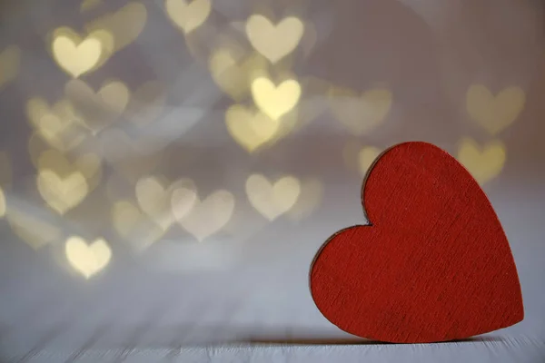 Corazones Rojos Bokeh Humor Alegre — Foto de Stock