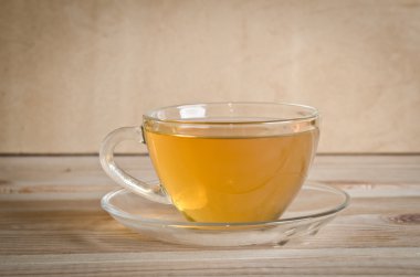 ahşap arka plan üzerinde çay