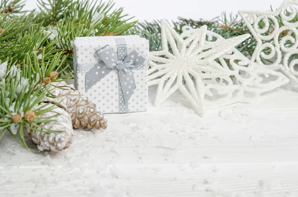 Gratulationskort till jul trä ovanpå — Stockfoto