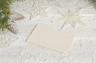 Ahşap üstüne Noel tebrik kartı