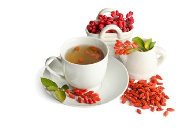 goji taze antioksidan çay sunusu