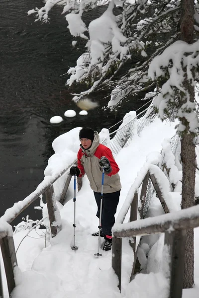 Escursione invernale in Finlandia — Foto Stock