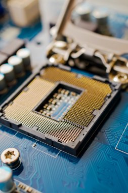 Cpu soket closeup görünümü - bulanık
