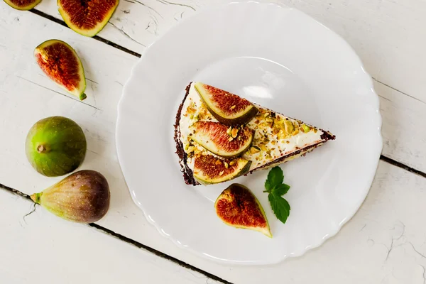 Kuchen mit Feigen — Stockfoto