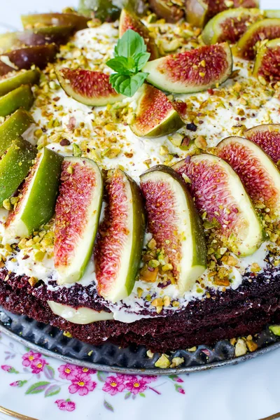 Kuchen mit Feigen — Stockfoto