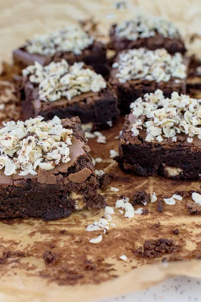 Chokolade nødder brownie - Stock-foto