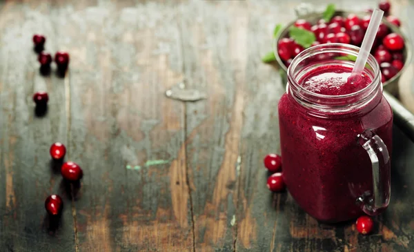 Färska tranbär smoothie — Stockfoto