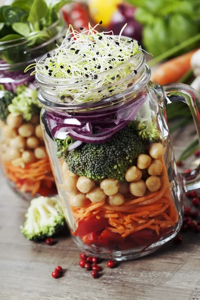 Sano fatto in casa Mason Jar Insalata — Foto Stock