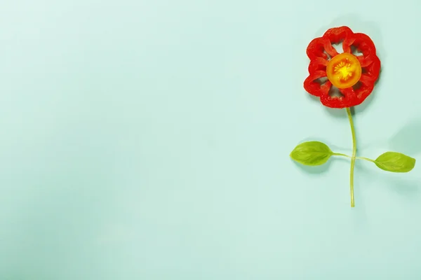 Flores bonitas feitas de vegetais orgânicos frescos — Fotografia de Stock