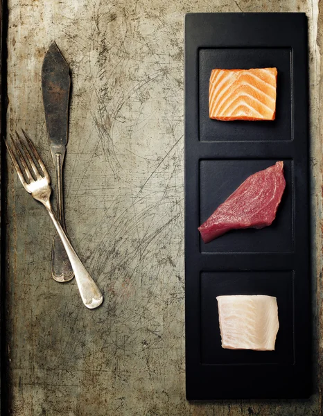 Assortment of raw fish — Stock Photo, Image