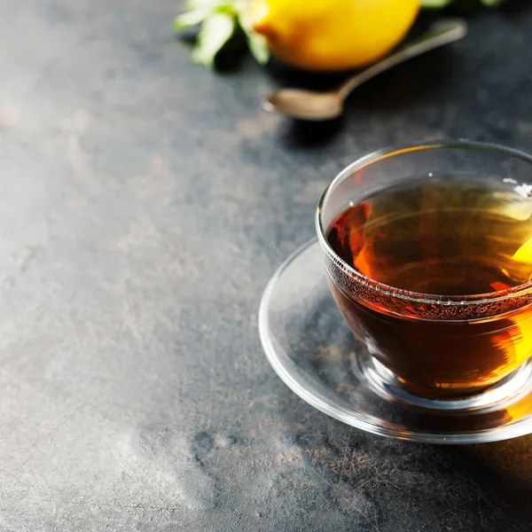 Tea on rustic background — Stock Photo, Image
