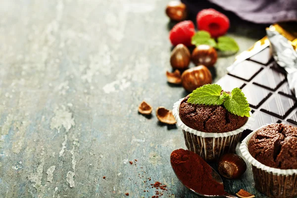 Muffins de chocolate — Fotografia de Stock