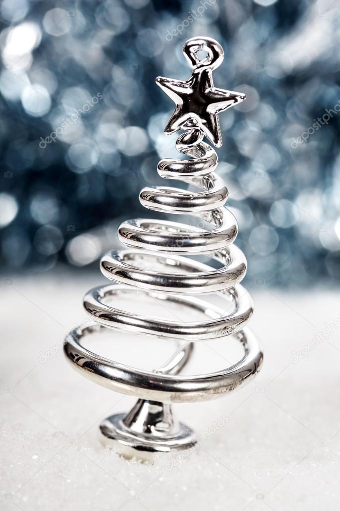 Silver stylized Christmas tree