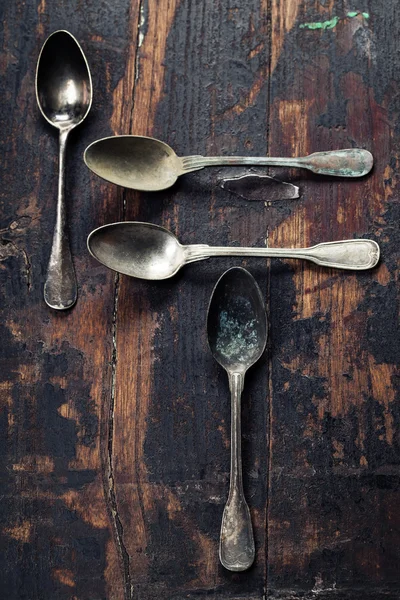 Vintage metal spoons — Stock Photo, Image