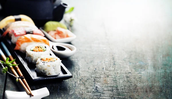 Nahaufnahme von frischem Sushi — Stockfoto