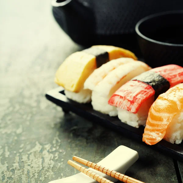 Närbild av färsk sushi — Stockfoto