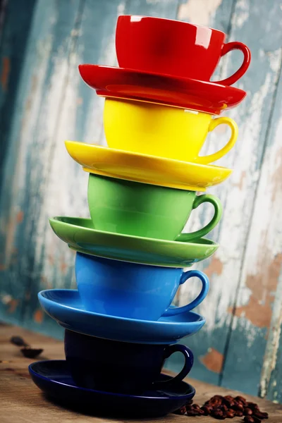 Tazze di caffè colorate — Foto Stock