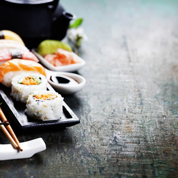 Närbild av färsk sushi — Stockfoto