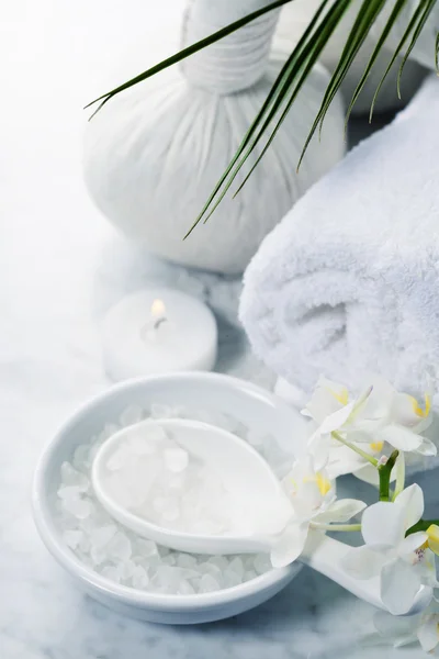 Spa background. Old white marble background — Stock Photo, Image