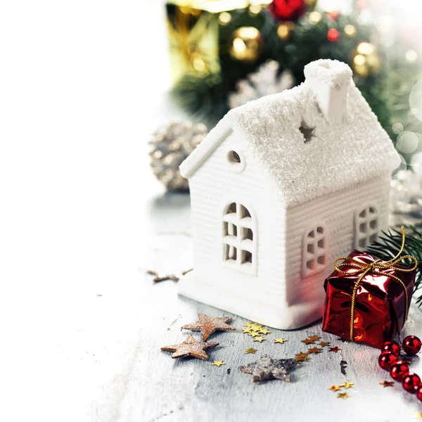 Christmas candle house — Stock Photo, Image