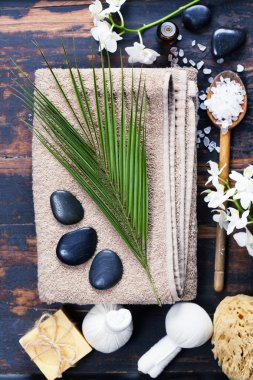 Ahşap tahta üzerinde Spa arka plan