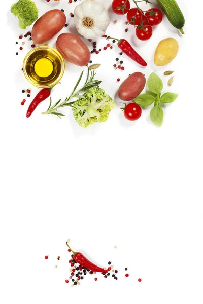 Frisches Gemüse und Gewürze — Stockfoto