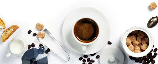 Espressokaffee von oben — Stockfoto