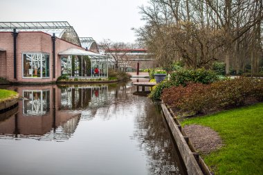 Keukenhof çiçek park Hollanda. Park tasarım unsurları.