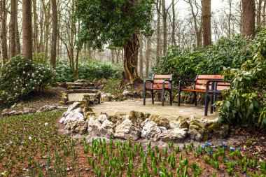 Keukenhof çiçek park Hollanda. Park tasarım unsurları.