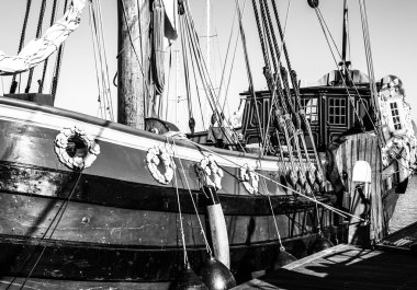 Eski yelkenli unsurları yakın çekim.