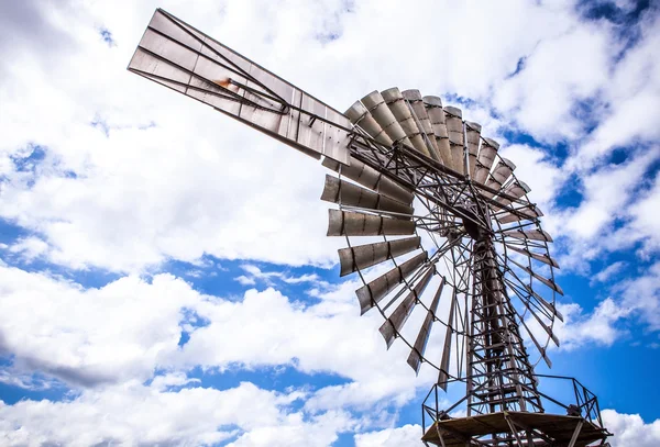 Dutch windmills with dramatic cloudy sky close-up. — Stock Photo, Image