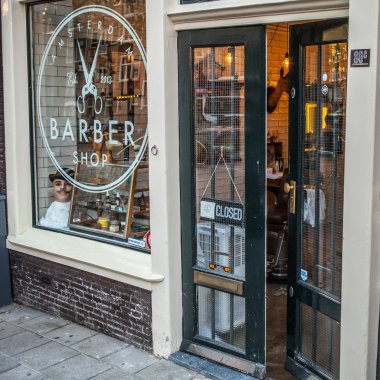 Barber shop in Amsterdam clipart