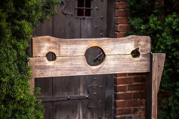 Wooden medieval torture device — Stock Photo, Image