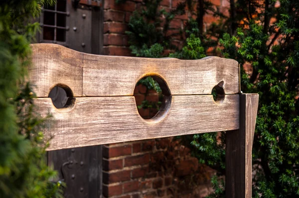 Wooden medieval torture device — Stock Photo, Image