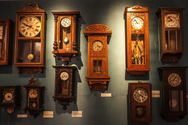 Vintage wooden clocks — Stock Photo, Image