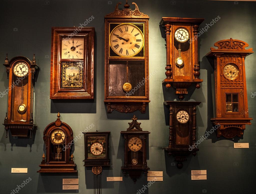 Vintage wooden clocks — Stock Photo © innervision 84495306