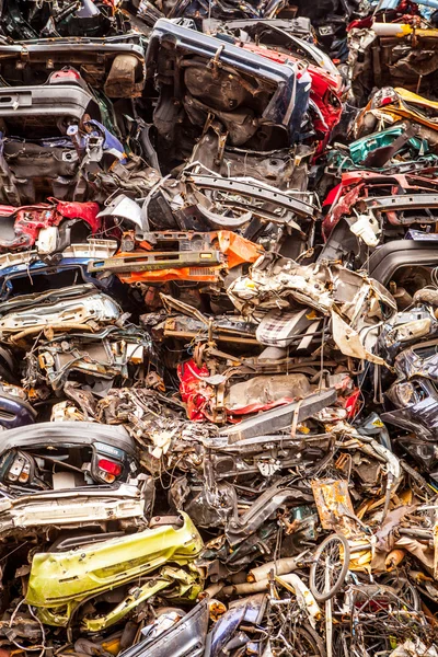 A pile of compressed cars — Stock Photo, Image