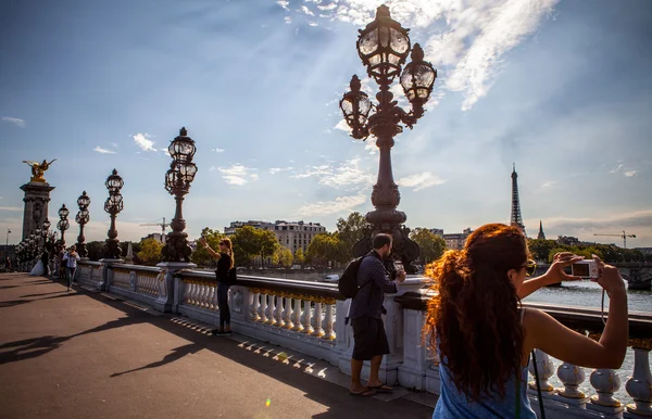 Famoso ponte Alexandre III — Foto Stock