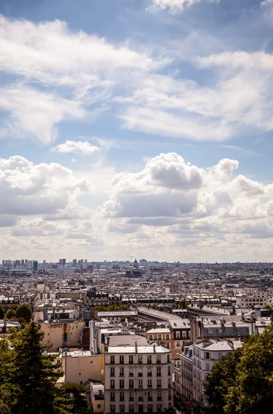 Letecký pohled na Paříž z rychlíky Eurostar hill — Stock fotografie