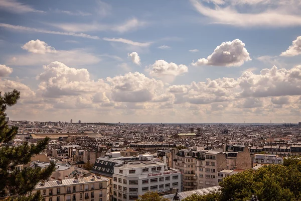 Letecký pohled na Paříž z rychlíky Eurostar hill — Stock fotografie