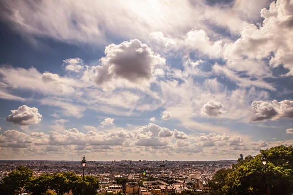 Letecký pohled na Paříž z rychlíky Eurostar hill — Stock fotografie