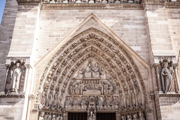 Detalhes da Catedral de Paris de Notre Dame — Fotografia de Stock