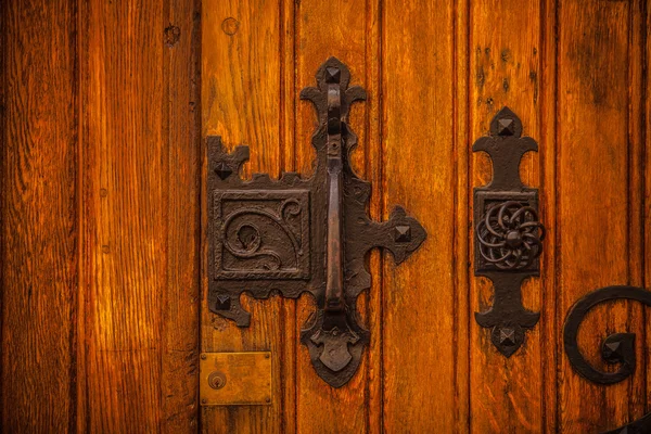 Detalle de la vieja puerta de madera en París — Foto de Stock