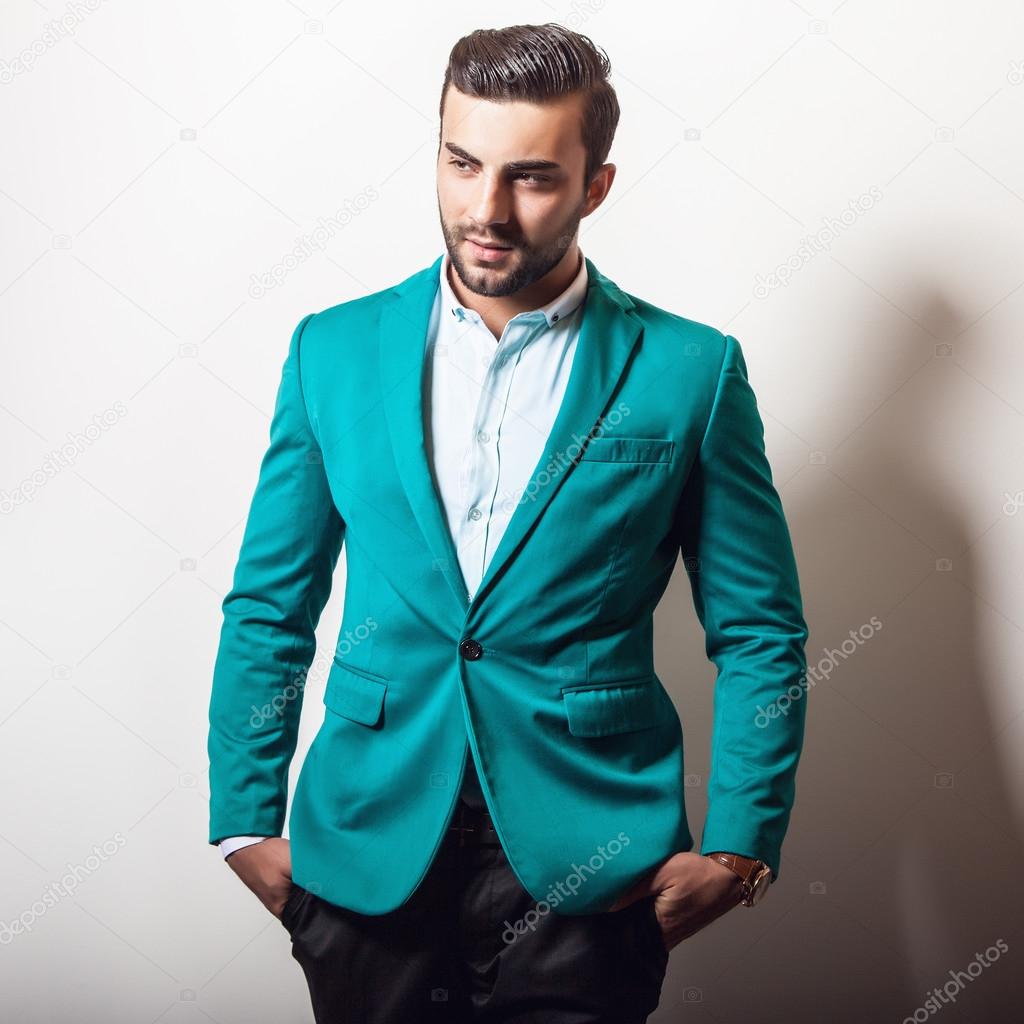 Elegant handsome man in stylish jacket