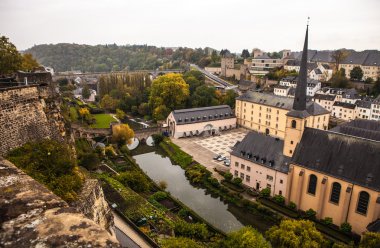 Aerial view of Luxembourg City clipart