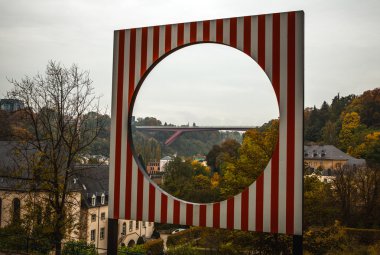 Lüksemburg şehrinin havadan görünümü