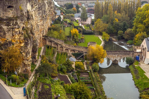 Luchtfoto van de stad Luxemburg — Stockfoto